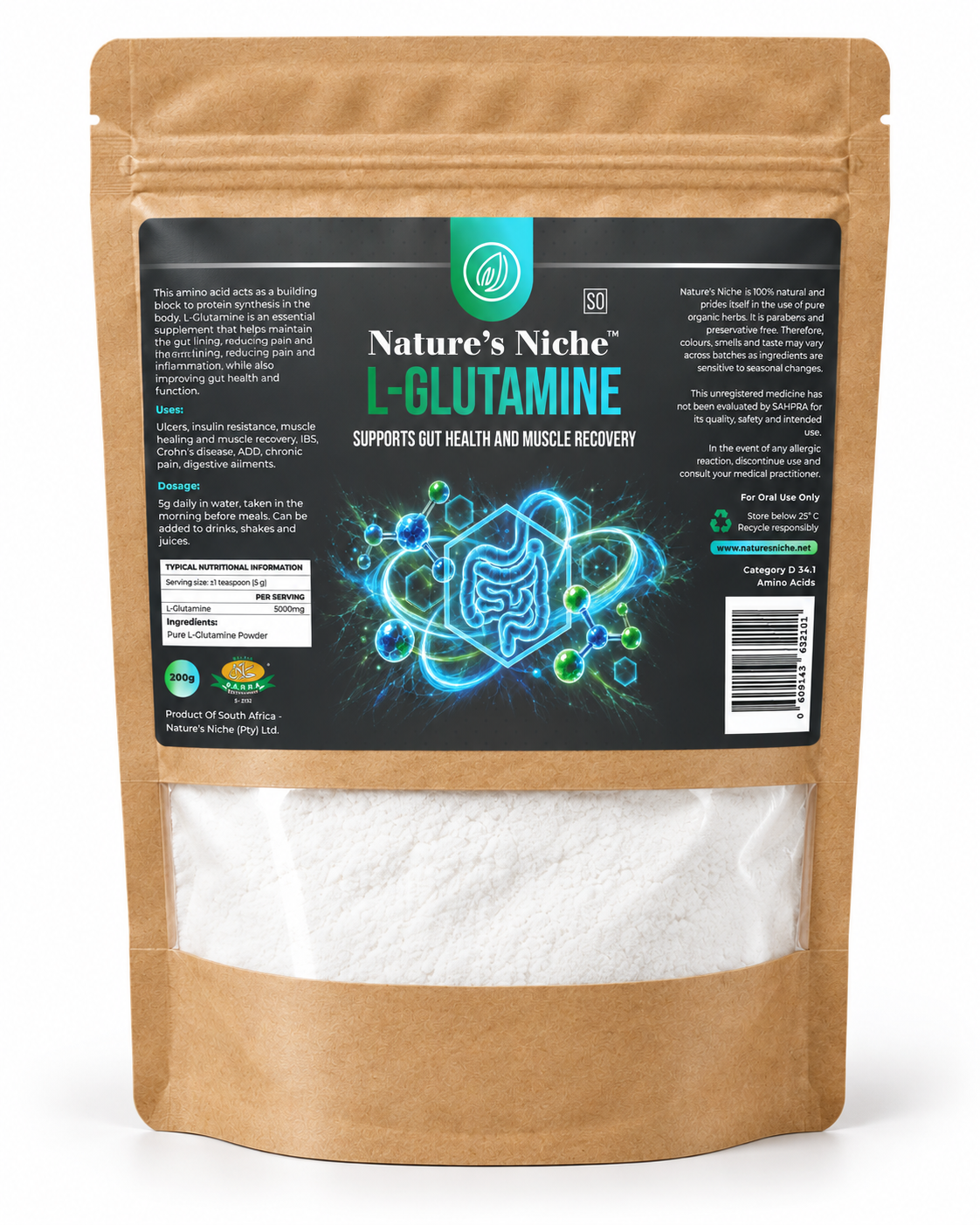 Nature's Niche L-Glutamine product mockup